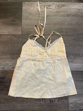 Edikted yellow Lace-Trim Cami Top like new size XS